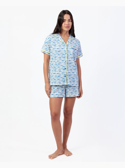 Pyjama de pêche à manches courtes pour femme ADMAS - Kiabi Pyjama de pêche à manches courtes pour femme ADMAS - Kiabi