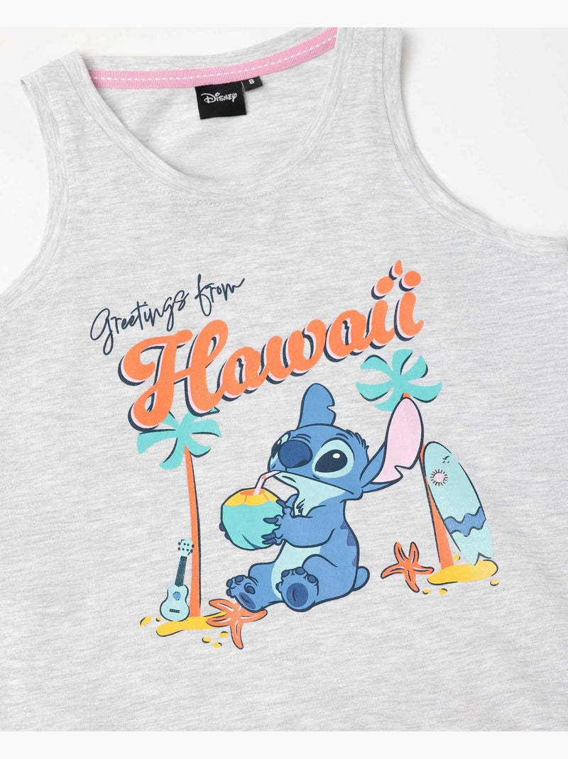 Pyjama de plage à manches courtes Stitch pour fille DISNEY Gris chiné - Kiabi