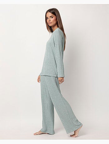 Pyjama de survêtement côtelé à manches longues pour femme ADMAS HOME