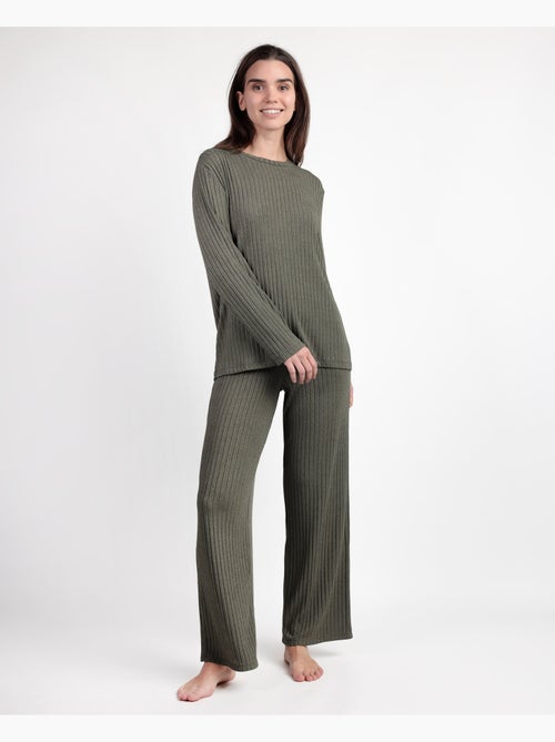 Pyjama de survêtement côtelé à manches longues pour femme ADMAS HOME - Kiabi