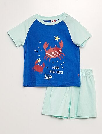 Ensemble Pyjama D'été Pour Fille, Short Et T-shirt Confortables à Manches Courtes, Imprimé Dessin Animé, Vert Clair, 10-12 Ans