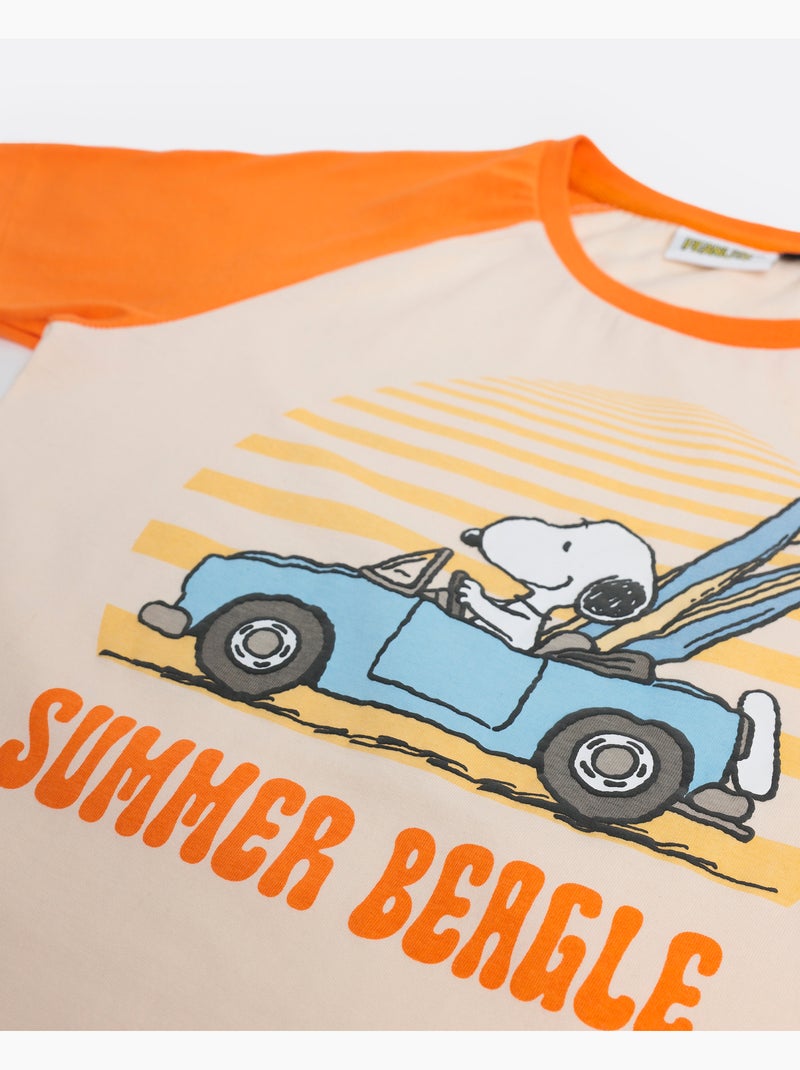 Pyjama d'été à manches courtes PEANUTS pour garçon, motif beagle Orange - Kiabi