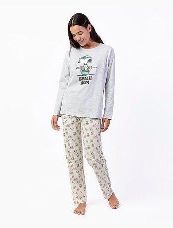 Pyjama d'été à manches longues pour femme PEANUTS