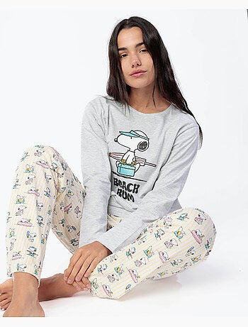 Pyjama d'été à manches longues pour femme PEANUTS