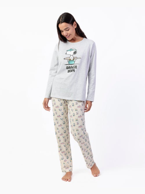 Pyjama d'été à manches longues pour femme PEANUTS - Kiabi Pyjama d'été à manches longues pour femme PEANUTS - Kiabi