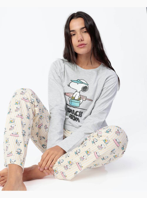 Pyjama d'été à manches longues pour femme PEANUTS - Kiabi Pyjama d'été à manches longues pour femme PEANUTS - Kiabi