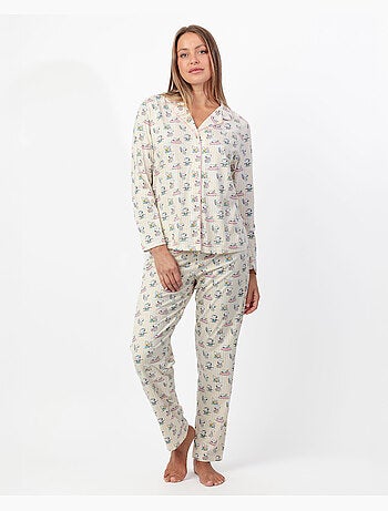 Pyjama d'été à manches longues pour femme PEANUTS