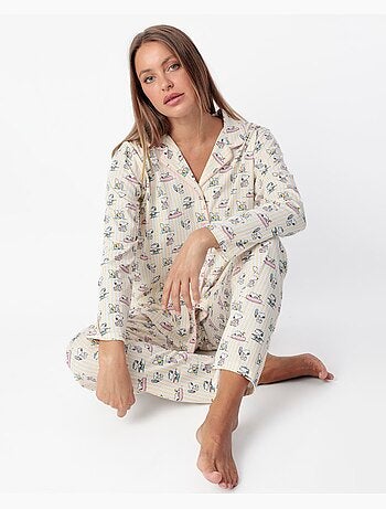 Pyjama d'été à manches longues pour femme PEANUTS