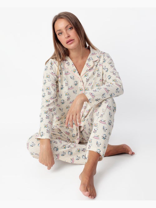 Pyjama d'été à manches longues pour femme PEANUTS - Kiabi Pyjama d'été à manches longues pour femme PEANUTS - Kiabi