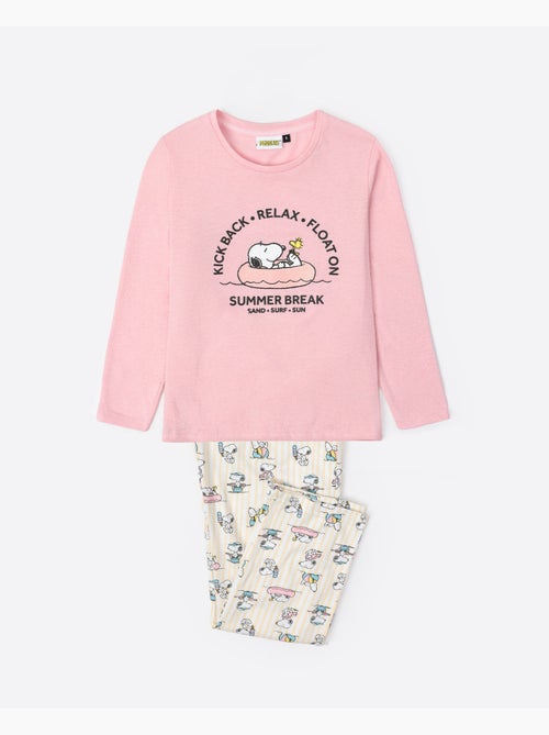 Pyjama d'été à manches longues pour fille PEANUTS - Kiabi
