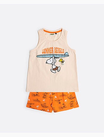 Pyjama d'été sans manches PEANUTS pour fille motif beagle