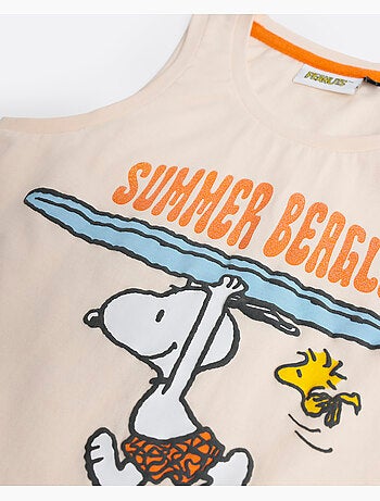 Pyjama d'été sans manches PEANUTS pour fille motif beagle