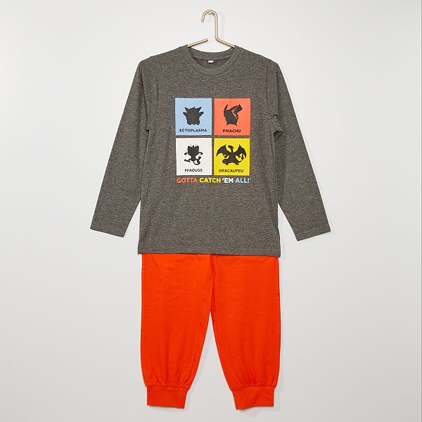 Pyjama Deux Pieces Pokemon Garcon Gris Orange Kiabi 16 00