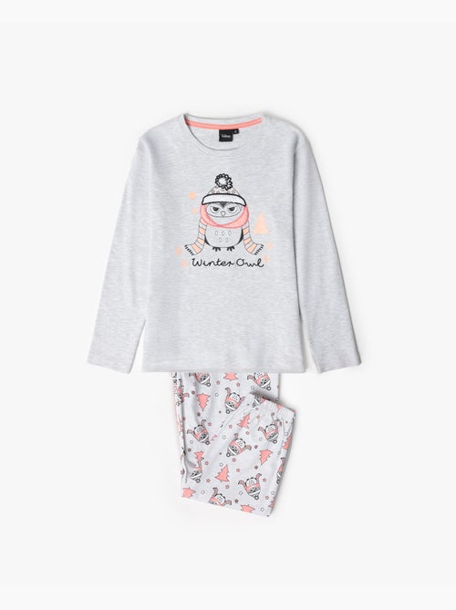 Pyjama d'hiver à manches longues ADMAS pour fille motif hibou - Kiabi