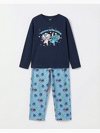 Pyjama d'hiver à manches longues Disney avec Stitch pour filles