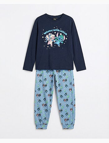 Pyjama d'hiver à manches longues Disney avec Stitch pour garçons