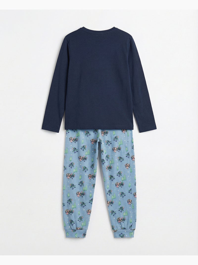 Pyjama d'hiver à manches longues Disney avec Stitch pour garçons Bleu marine - Kiabi