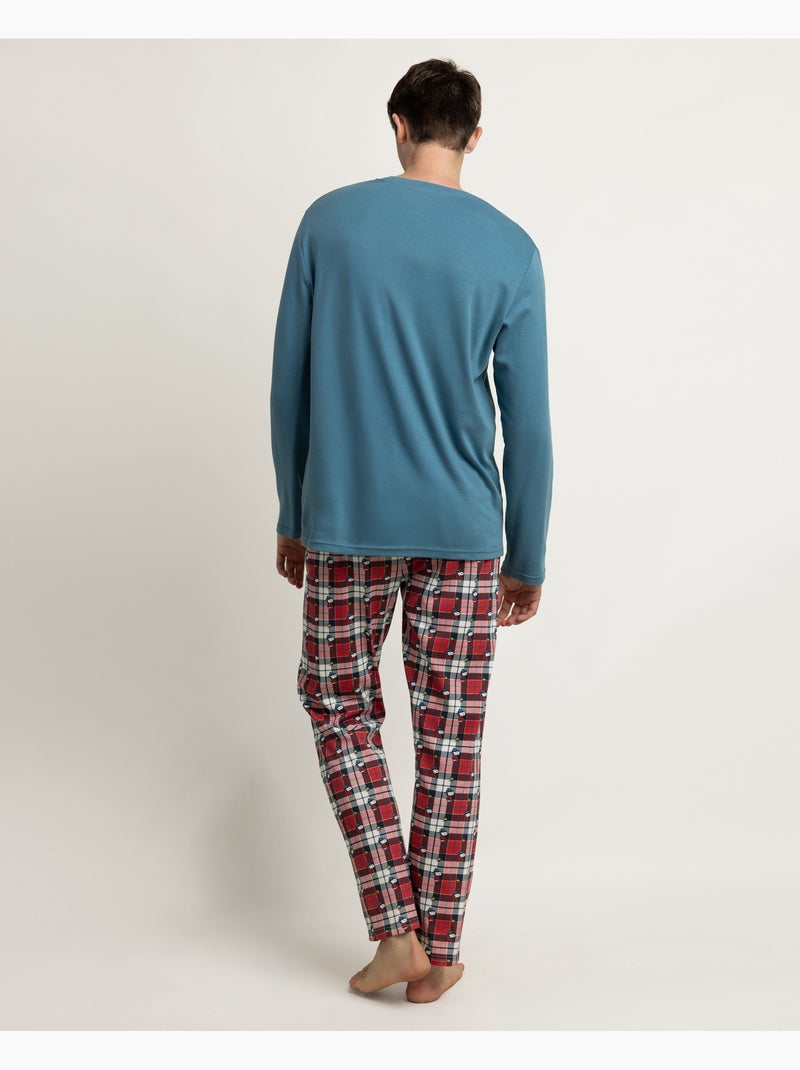 Pyjama d'hiver à manches longues pour homme PEANUTS Bleu marine - Kiabi