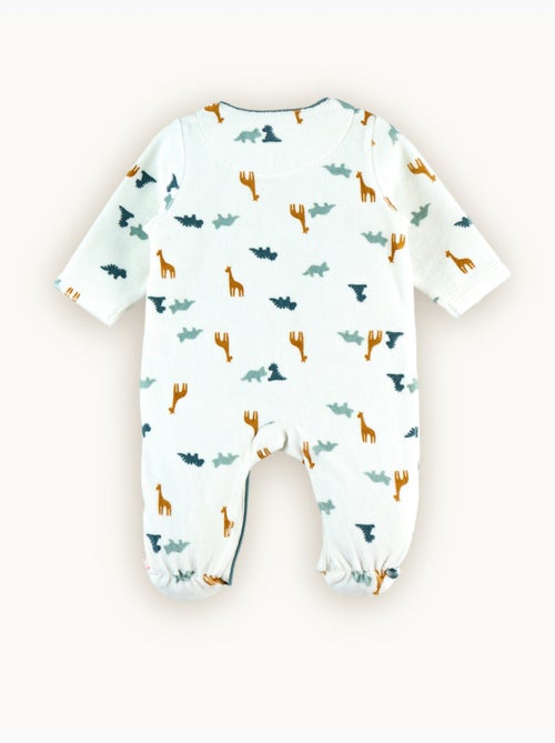 Pyjama dinosaure en velours, blanc/bleu Noukie's - Kiabi