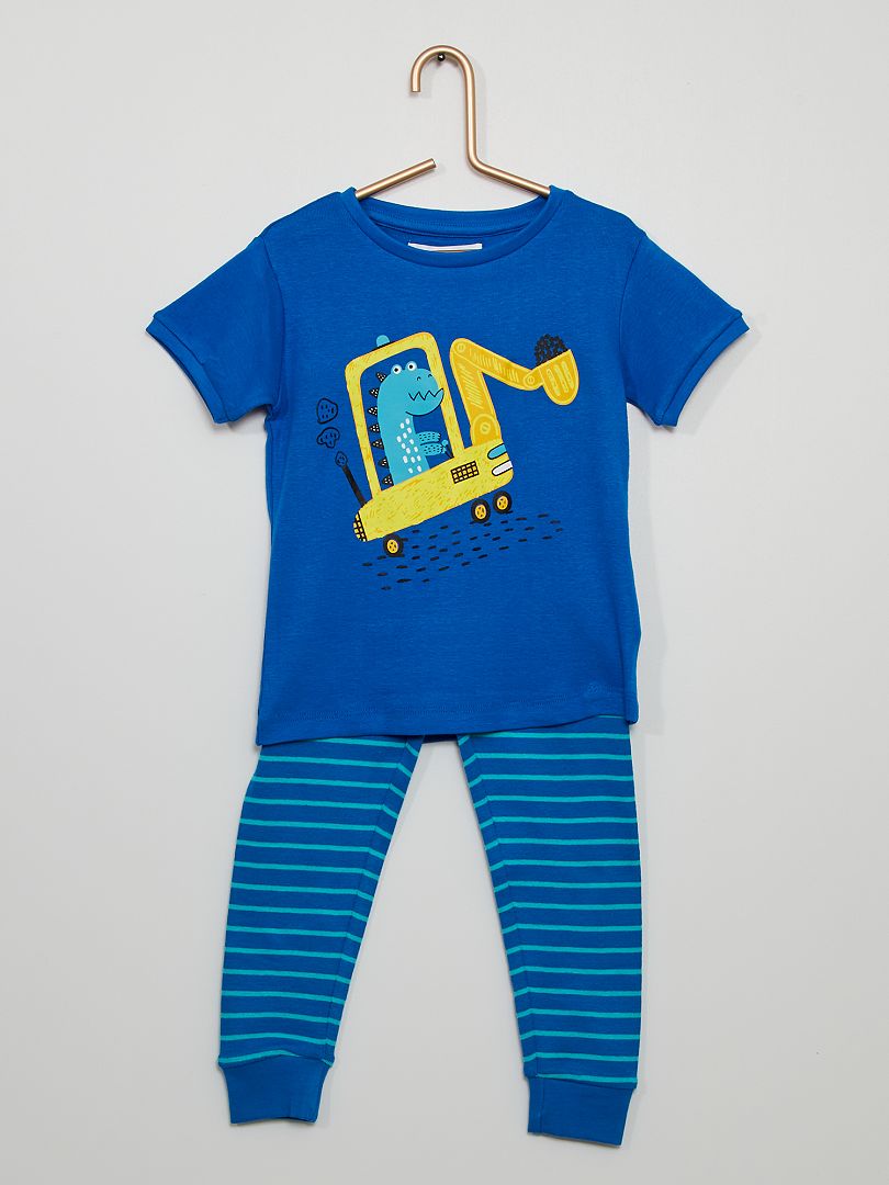 Pyjama 'dinosaure' + pantalon long bleu - Kiabi
