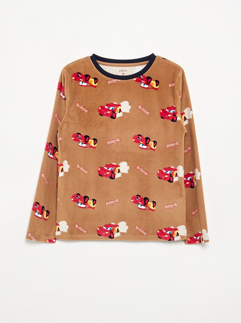 Pyjama 'Disney' 2 pièces en polaire - Sweat + pantalon Beige - Kiabi