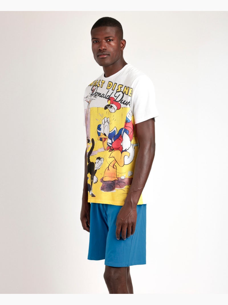 Pyjama Disney Donald à manches courtes pour homme Blanc - Kiabi