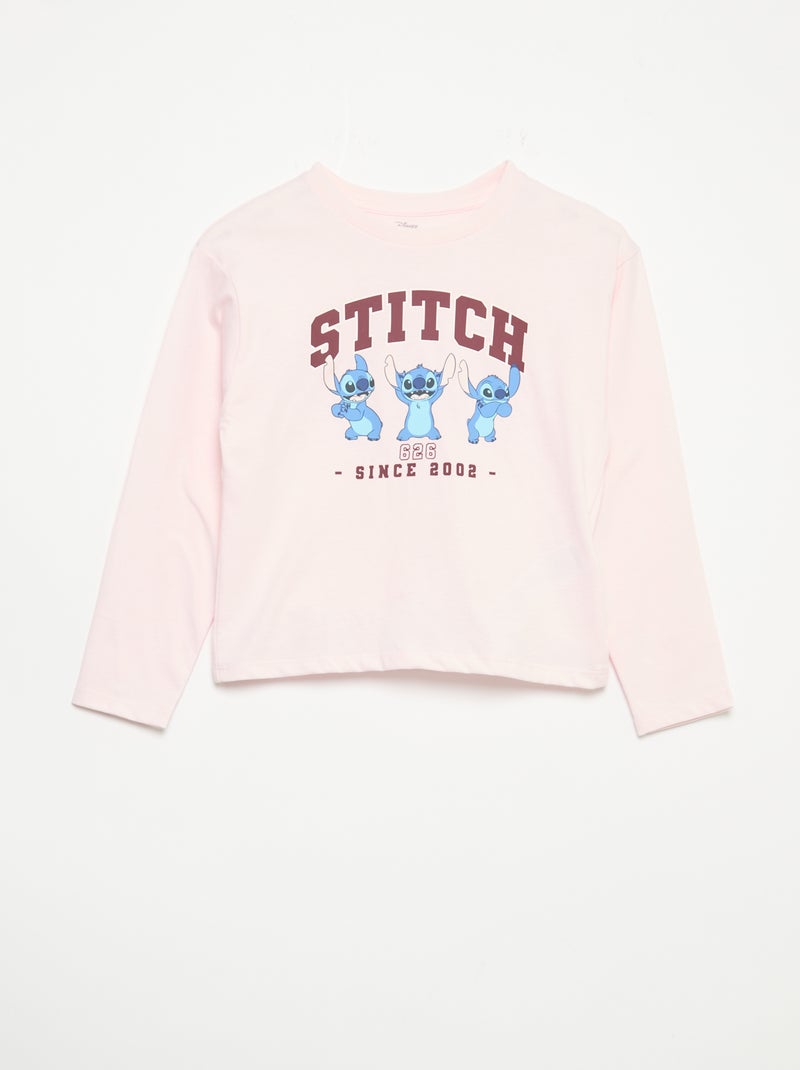 Pyjama 'Disney' en jersey - 2 pièces : T-shirt à manches longues + pantalon Rose - Kiabi