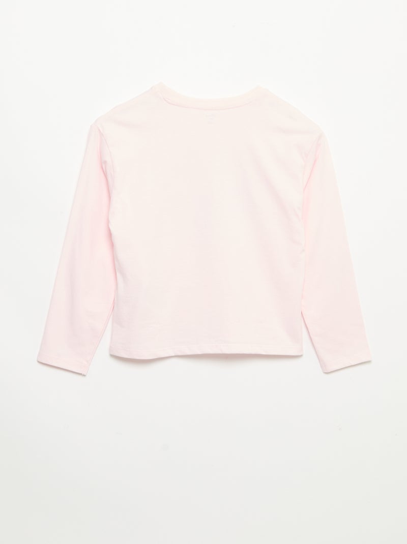 Pyjama 'Disney' en jersey - 2 pièces : T-shirt à manches longues + pantalon Rose - Kiabi