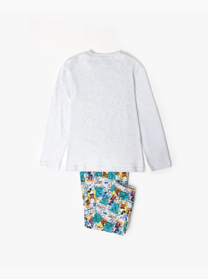 Pyjama Disney Original Mickey à manches longues pour garçon Gris chiné - Kiabi