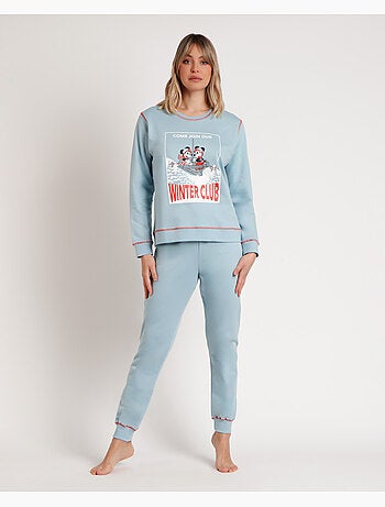 Pyjama Disney Winter Club à manches longues en peluche pour femme
