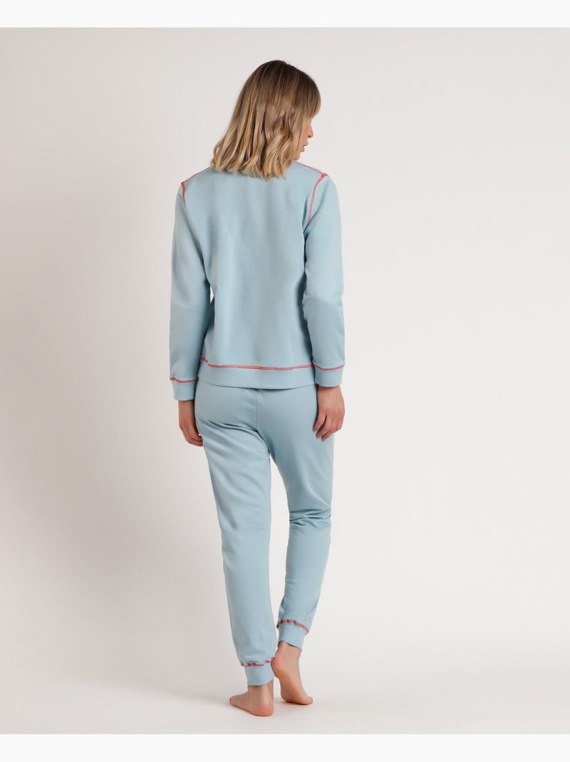 Pyjama Disney Winter Club à manches longues en peluche pour femme Bleu aqua - Kiabi