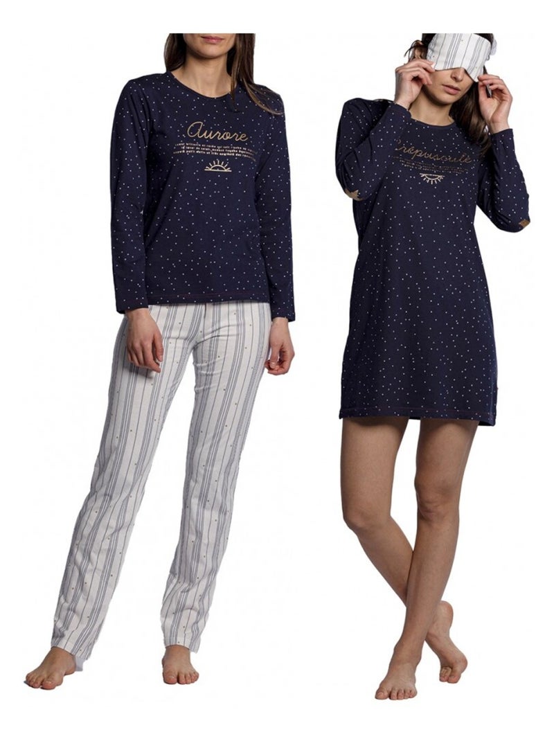 Pyjama DODO HOMEWEAR - Pack de 2 Bleu Gris clair Bleu - Kiabi