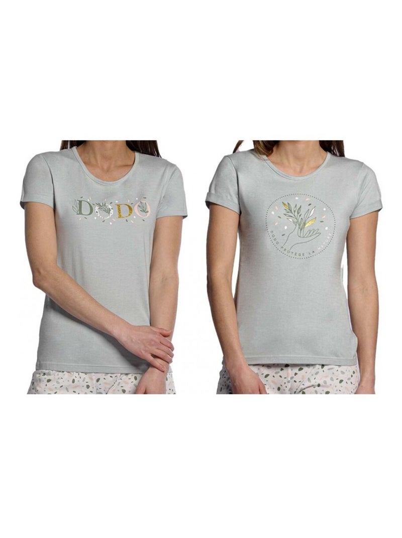 Pyjama DODO HOMEWEAR - Pack de 2 Gris Doré Gris - Kiabi