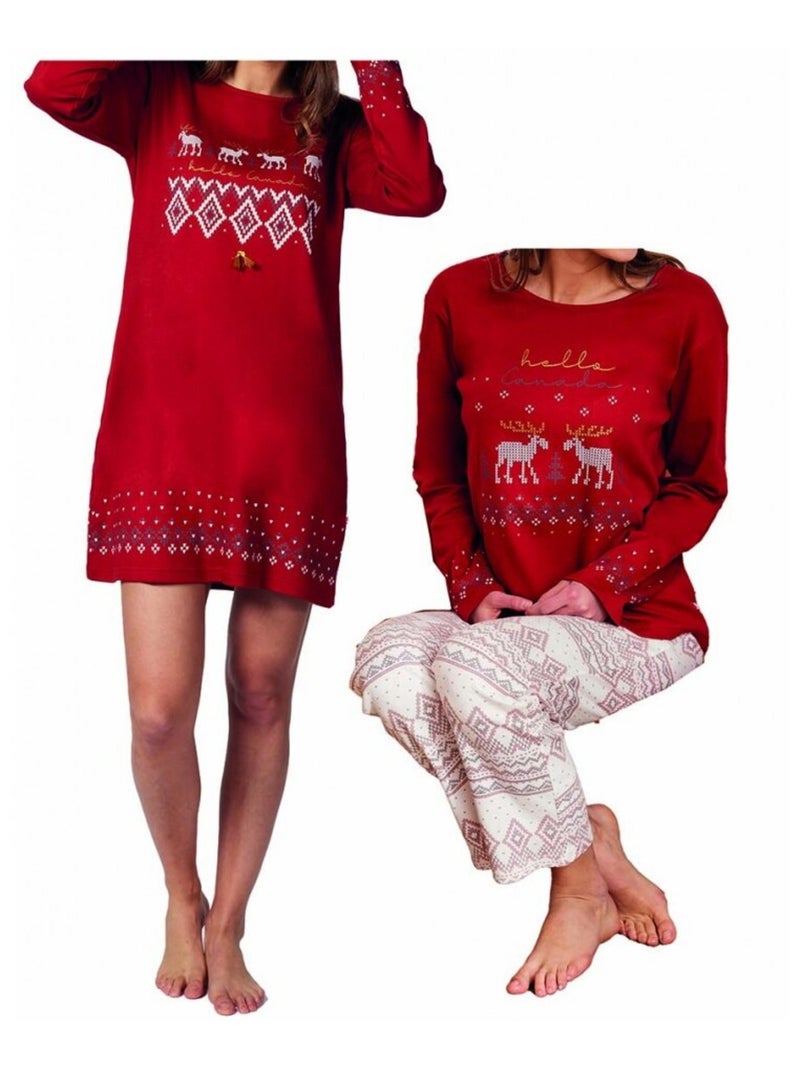 Pyjama DODO HOMEWEAR - Pack de 2 Rouge cachemire - Kiabi