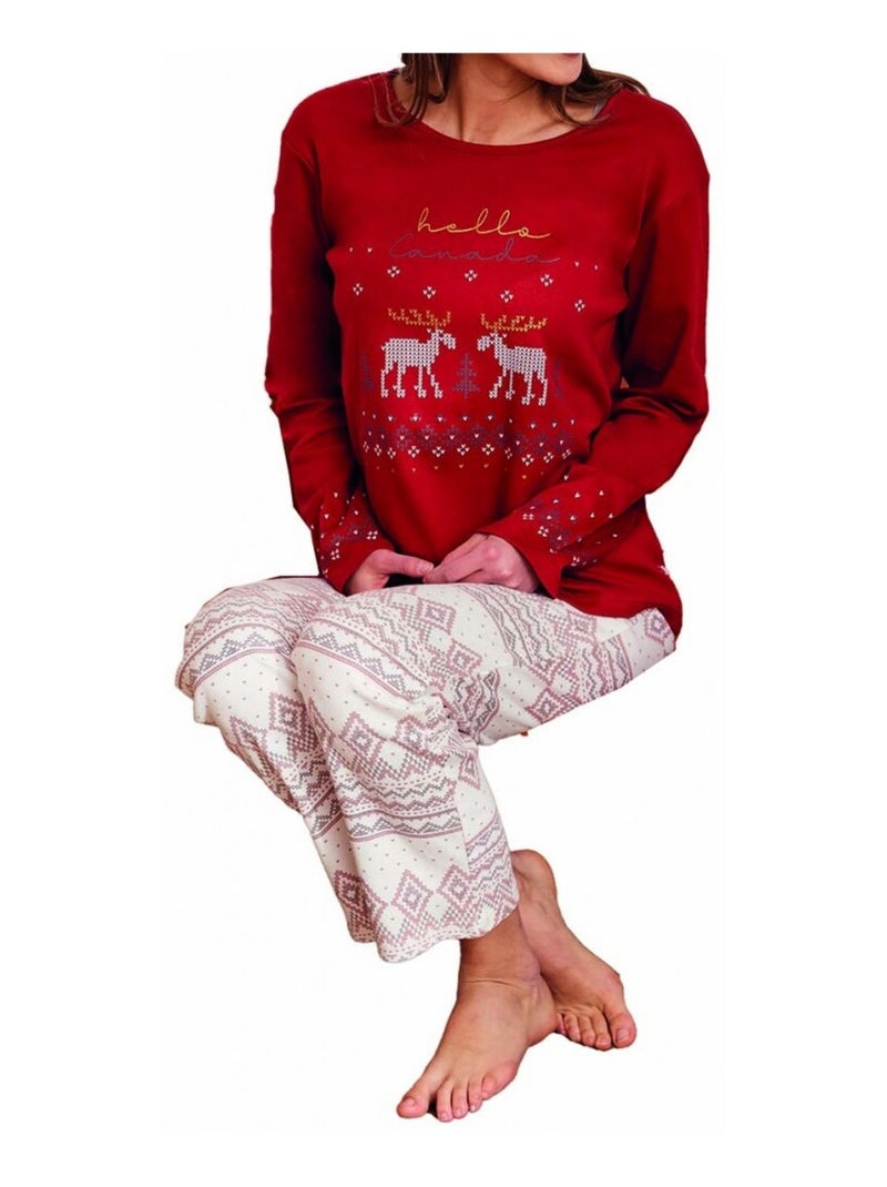 Pyjama DODO HOMEWEAR Blanc Rouge - Kiabi