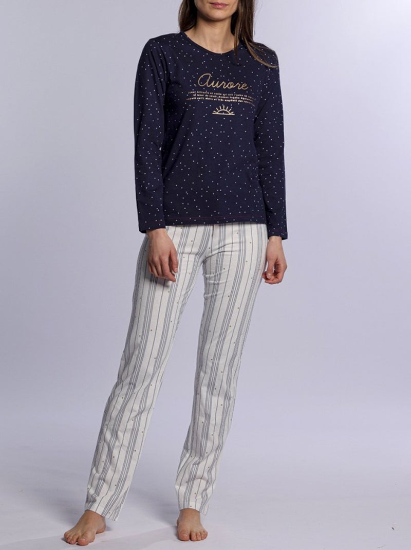 Pyjama DODO HOMEWEAR Bleu Gris - Kiabi