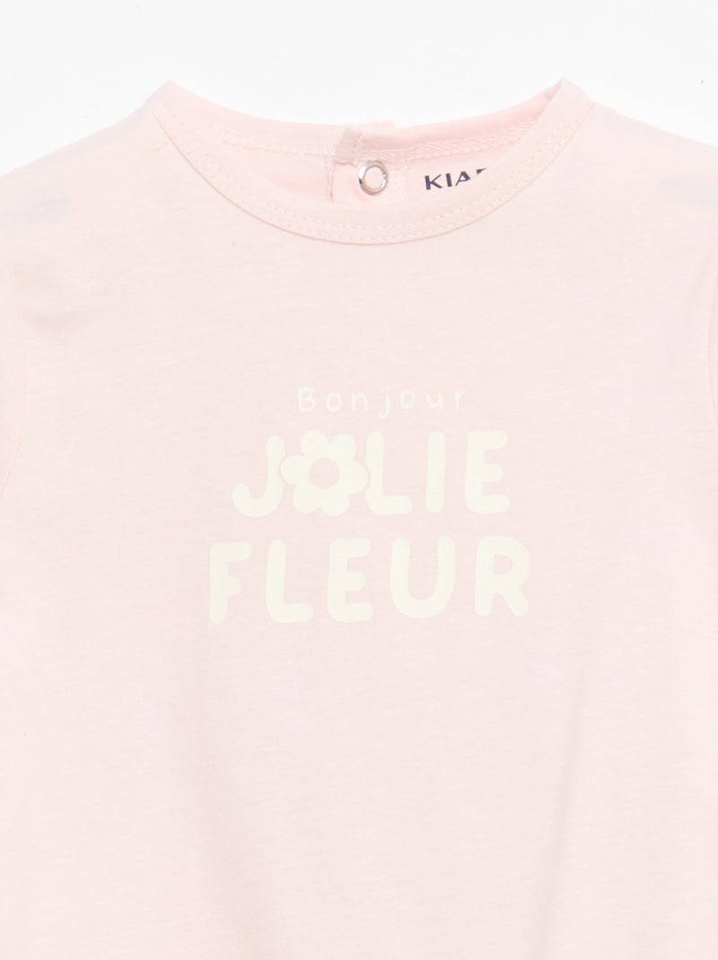 Pyjama dors bien à manches longues Rose - Kiabi