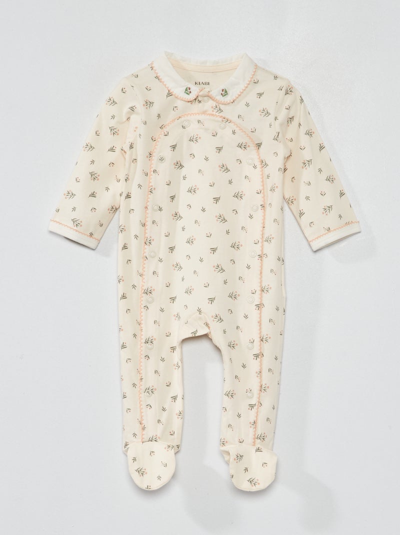 Pyjama dors-bien avec imprimé 'fleuri' Blanc - Kiabi