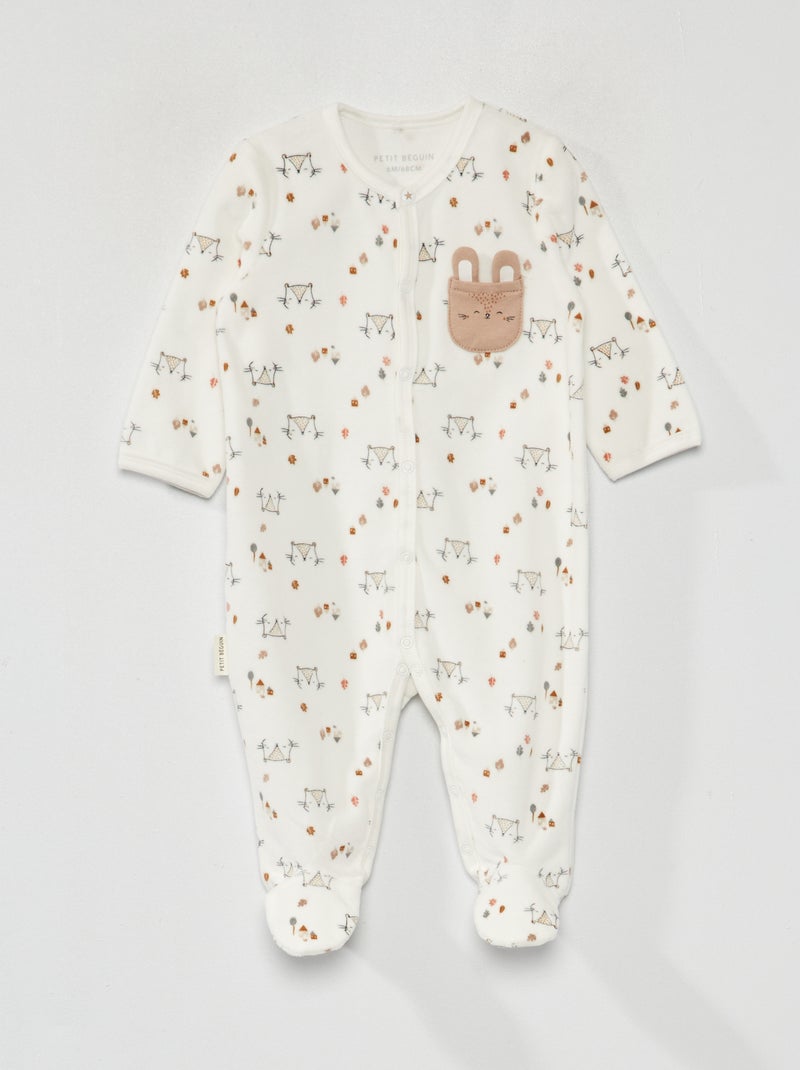 Pyjama dors-bien avec imprimé 'Petit Beguin' Blanc - Kiabi
