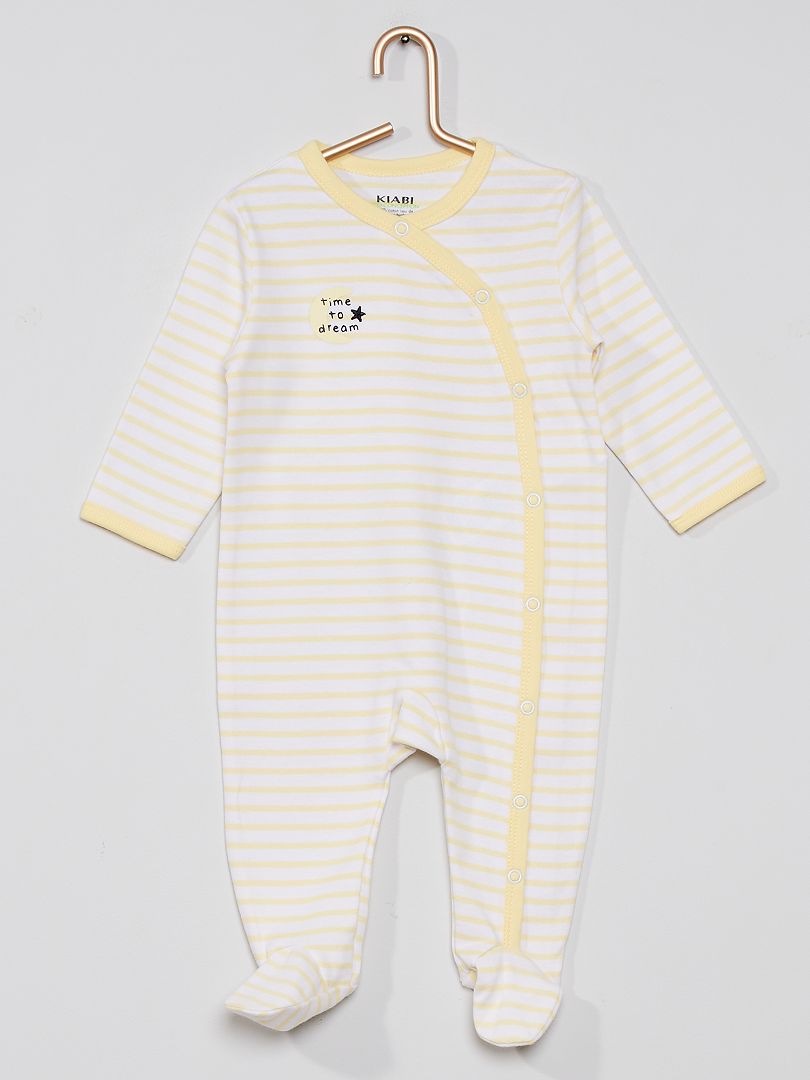 Pyjama dors-bien avec imprimé rayé jaune - Kiabi