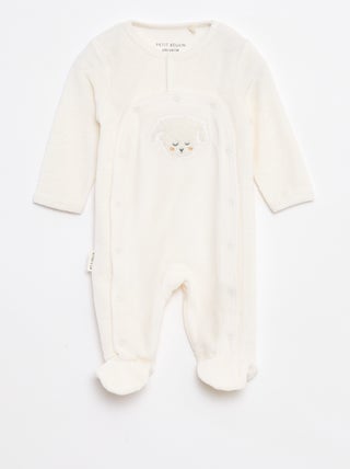 Pyjama dors bien avec large ouverture pressionnée avec pieds