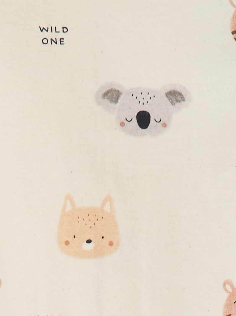 Pyjama dors bien avec pieds à motifs BLANC - Kiabi