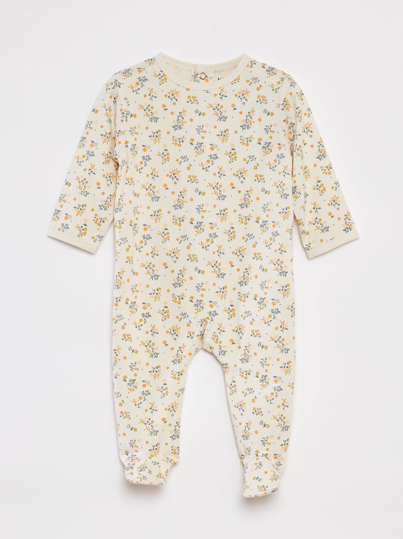 Pyjama dors bien avec pieds à motifs BLANC - Kiabi