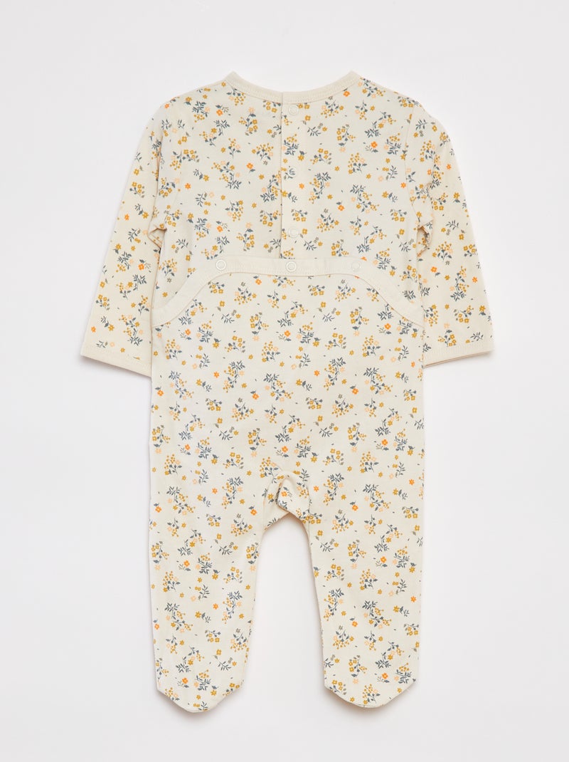 Pyjama dors bien avec pieds à motifs BLANC - Kiabi