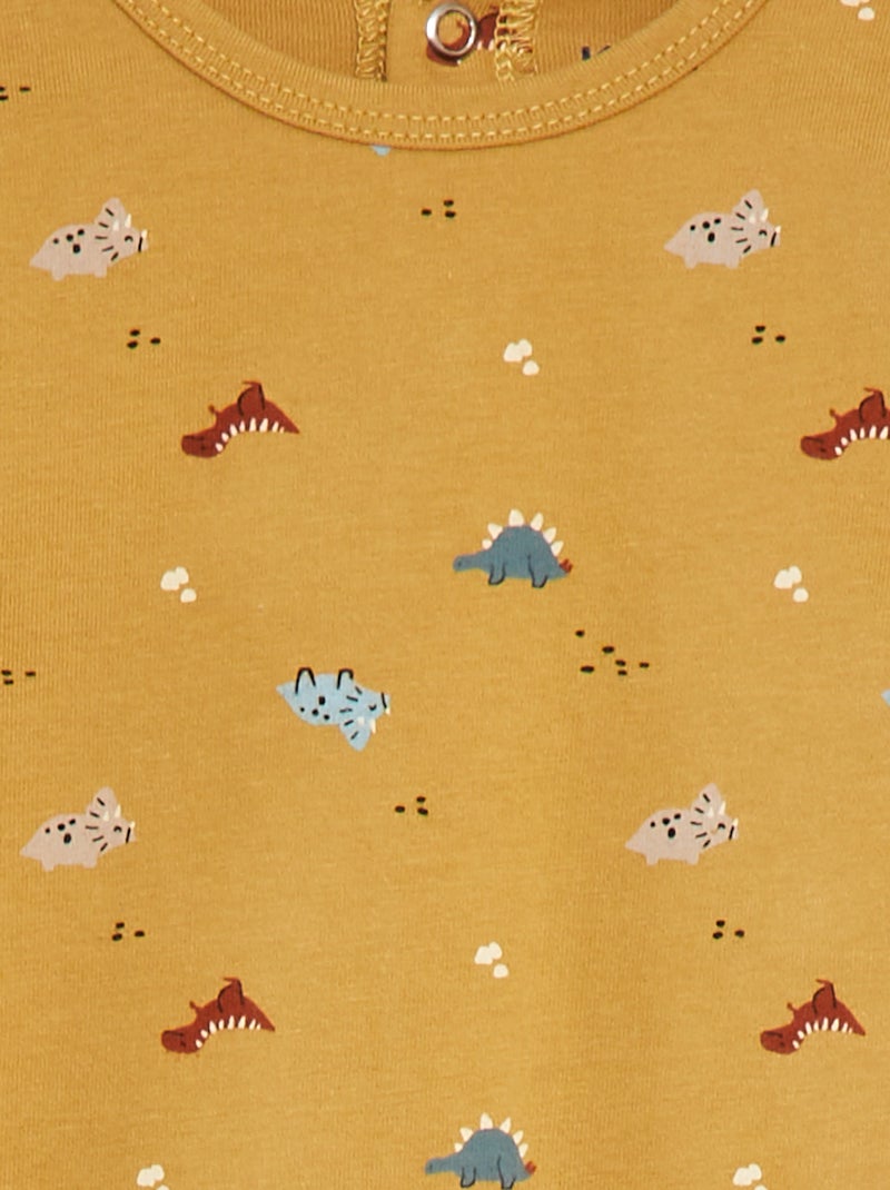 Pyjama dors bien avec pieds à motifs MARRON - Kiabi