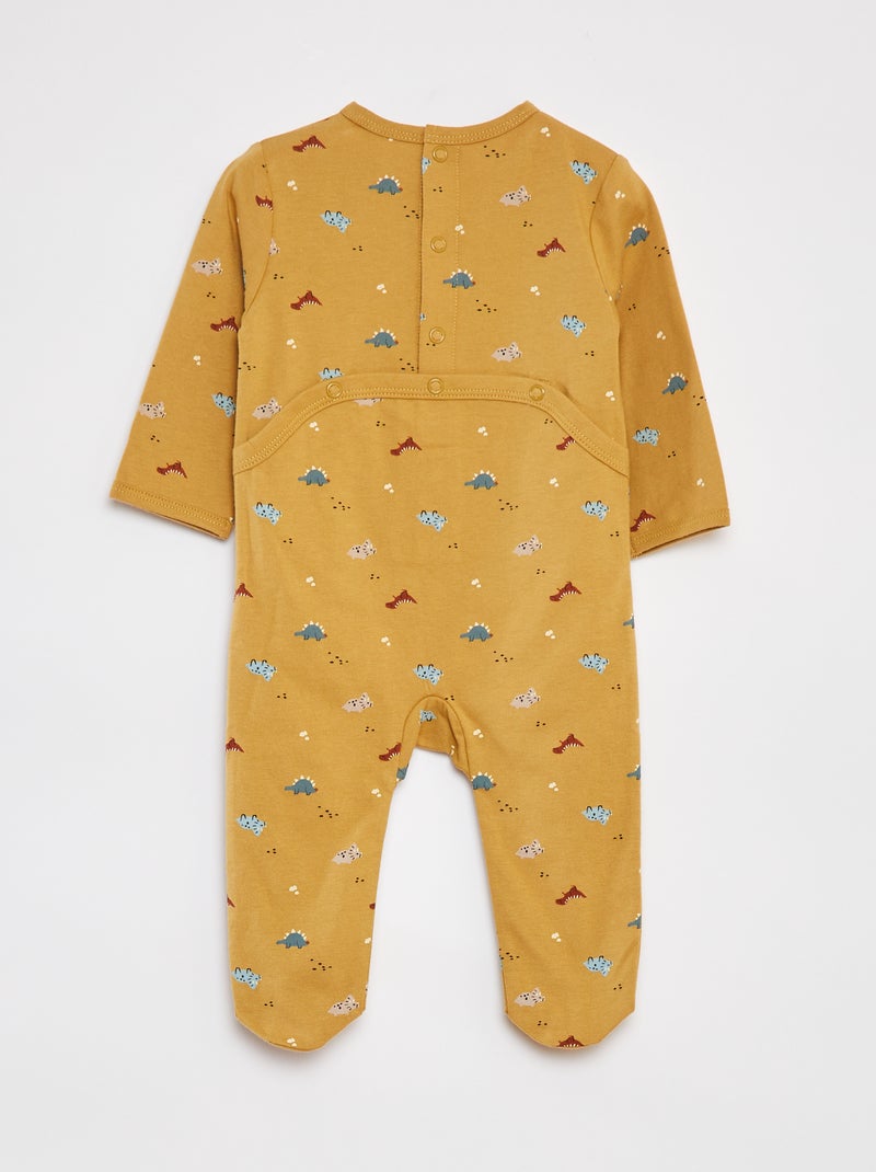 Pyjama dors bien avec pieds à motifs MARRON - Kiabi