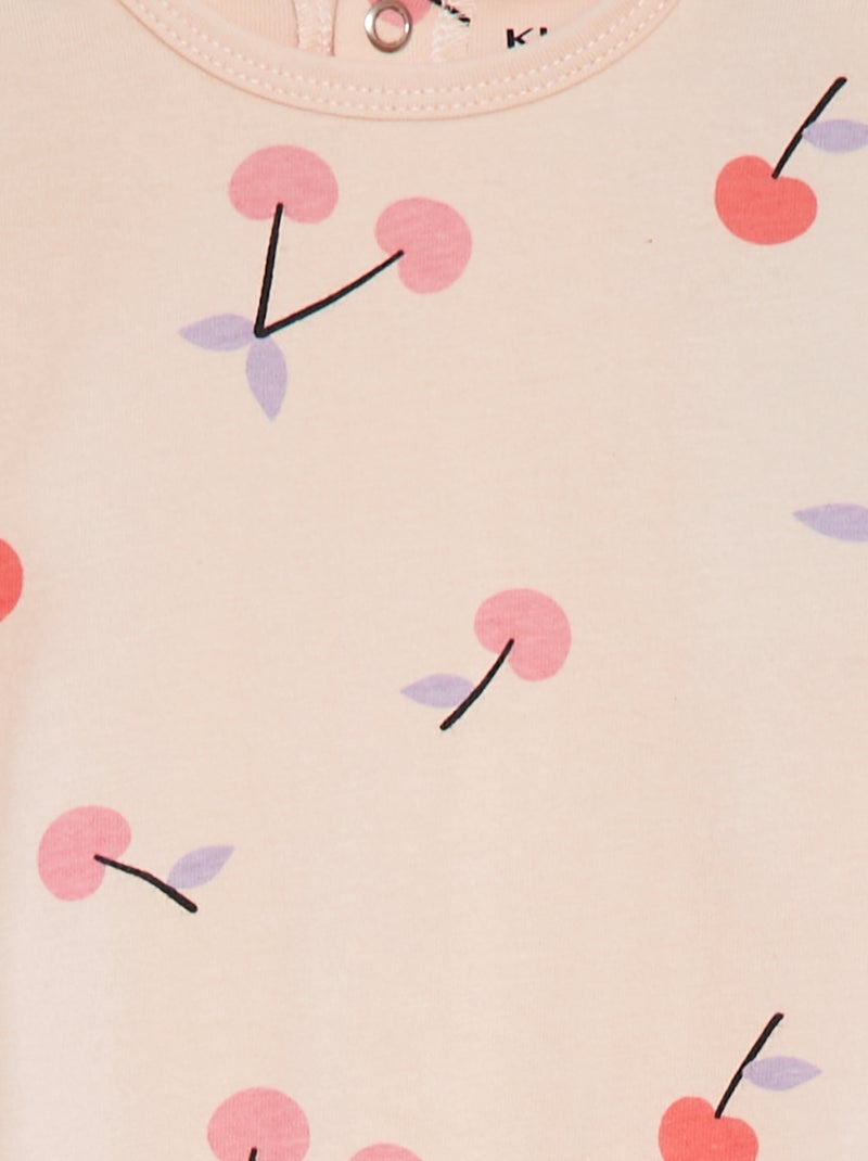 Pyjama dors bien avec pieds à motifs ROSE - Kiabi