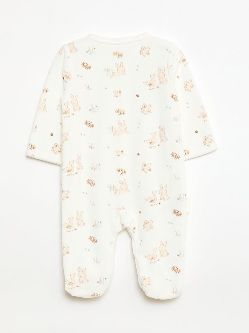 Pyjama dors bien chaud avec pieds Blanc - Kiabi