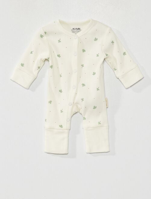 DreamBuy Pyjama bébé zippé - Pyjama bébé en Coton côtelé - Body bébé Doux  et Confortable pour Les 0-3 Ans (0-3 Mois, Blanc) : : Mode