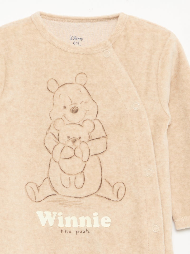 Pyjama dors bien 'Disney' à manches longues en velours Beige - Kiabi